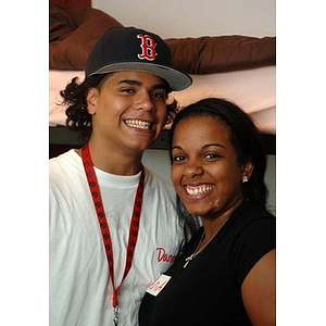 Danny Vazquez and Ana Hidalgo pose together on move-in day