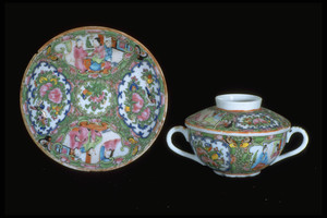 Covered boullion cup and saucer
