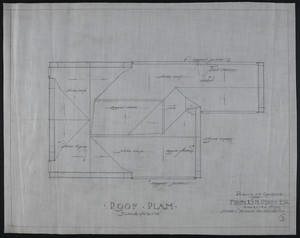 Roof Plan, Plans of Garage for Francis H. Dewey, Esq., Worcester, Mass., undated