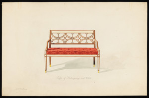 "Sofa of Mahogany and White"
