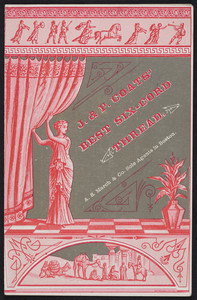 Trade card for J. & P. Coats' Best Six-Cord Thread, location unknown, 1880