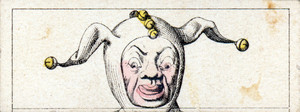 Mix and match game cards: head of a jester