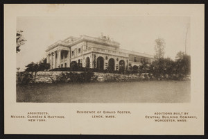 Trade card for Messrs. Carrere & Hastings, architects, New York and Central Building Company, Worcester, Mass., undated
