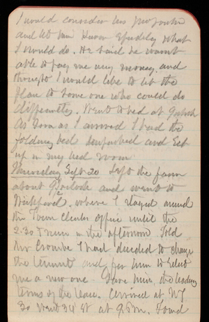 Thomas Lincoln Casey Notebook, September 1888-November 1888, 11, I would consider his