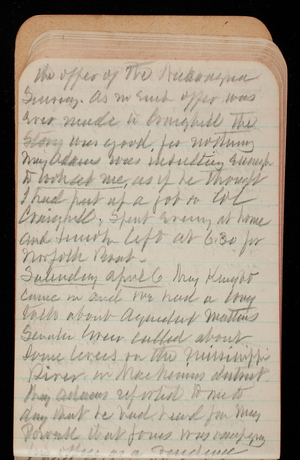 Thomas Lincoln Casey Notebook, March 1895-July 1895, 038, the offer of the [illegible]