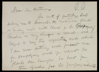 Thomas Lincoln Casey to Hatcher, undated [1878]