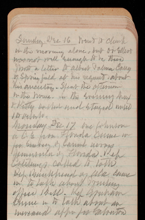 Thomas Lincoln Casey Notebook, November 1894-March 1895, 045, Sunday Dec 16