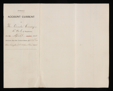 Accounts Current of Thos. Lincoln Casey - April 1883, April 30, 1883