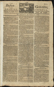 The Boston-Gazette, and Country Journal, 10 November 1766