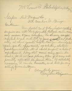 Letter from Benjamin Smith Lyman to A. N. Marquis & Company