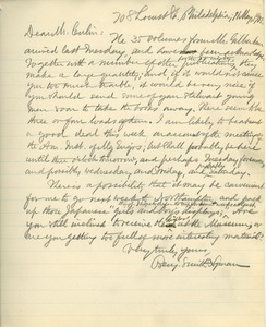 Letter from Benjamin Smith Lyman to Stewart Culin