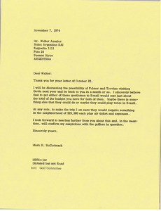Letter from Mark H. McCormack to Walter Ammler