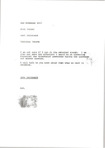 Memorandum from Mark H. McCormack to John Webber