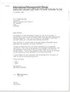 Letter from Bev Norwood to M. F. Bonallack