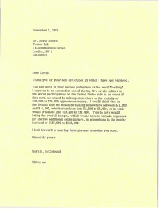 Letter from Mark H. McCormack to David Sword