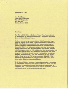 Letter from Mark H. McCormack to Paul Thayer