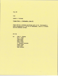 Memorandum from Judy A. Chilcote to list