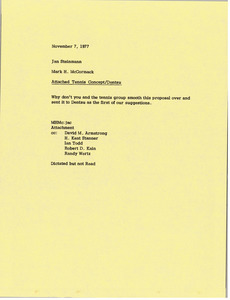 Memorandum from Mark H. McCormack to Jan Steinmann