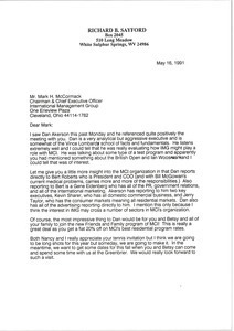Letter from Richard B. Sayford to Mark H. McCormack
