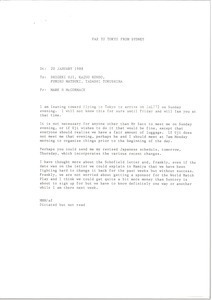 Fax from Mark H. McCormack to Fumiko Matsuki