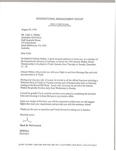 Letter from Mark H. McCormack to multiple recipients