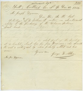 Letter from George L. Allen to Joseph Lyman