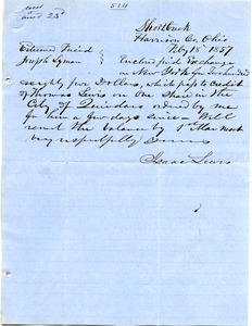 Letter from Isaac Lervis to Joseph Lyman