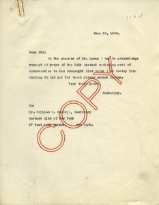 Letter from unidentified correspondent to William G. Wendell