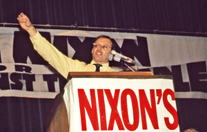 Allard Lowenstein at an Impeach Nixon rally