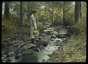 Mt. Toby (young woman on rocks by streamside)