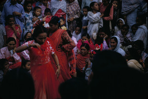 Dancing at the Teej festival