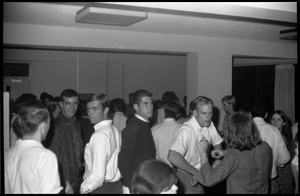 Students at a dance in Kennedy 5th lounge, UMass Amherst
