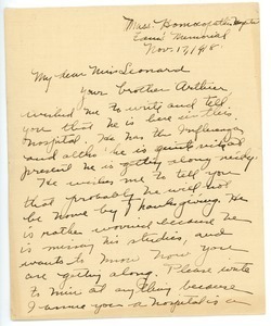 Letter from Zelma Morey to Grace R. Leonard