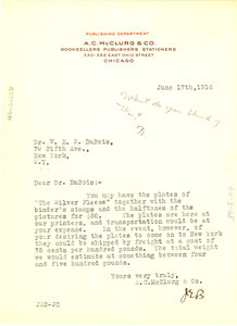Letter from A.C. McClurg & Co. to W. E. B. Du Bois