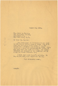 Letter from W. E. B. Du Bois to Abram L. Harris