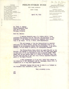 Letter from Phelps-Stokes Fund to Julius Rosenwald Fund