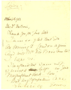 Letter from Amanda Ira Aldridge to W. E. B. Du Bois