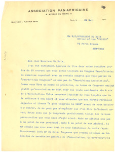 Letter from Isaac Beton to W. E. B. Du Bois