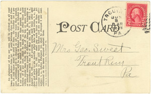 Letter from Lewis (Pa.) Tax Collector to Mrs. George Sweet