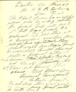 Letter from Raymond Vernimont to W. E. B. Du Bois
