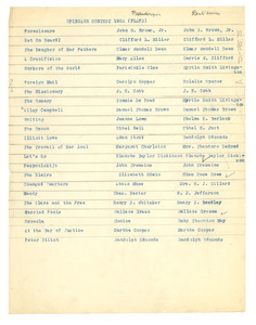 List of entries for the Spingarn Contest in plays