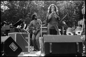 Flora Purim (microphone) and band performing at Jazz Festival, Hampshire College