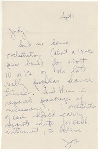 Letter from Joseph Langland to Judith G. Wood Langland