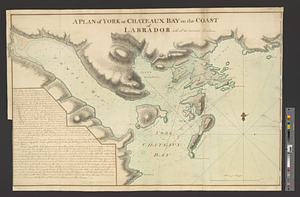 A plan of York or Chateaux Bay on the coast of Labrador with all its contain'd harbours
