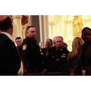 Police officers at Boston Marathon interfaith memorial service at The Cathedral of The Holy Cross