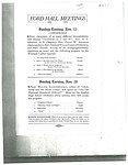 Ford Hall Meetings programs, 11/22-11/29/1908