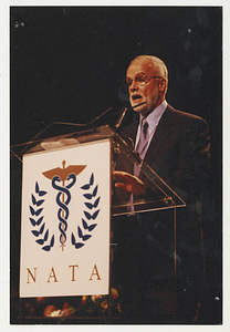 Charlie Redmond speaking at his NATA Hall of Fame Induction Ceremony (2006)