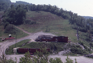 Petersburg Pass - Mt. Raimer Ski Area following 19830509 Roadhouse Fire - General View from ridge north of NY State Route 2.