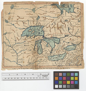 A map of the five Great Lakes with part of Pensilvania, New York, Canada and Hudsons Bay territories &c.