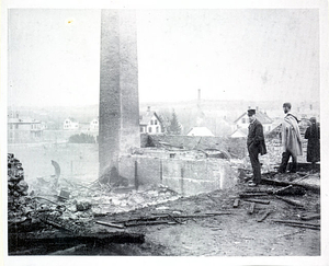 [Photograph of S. Harnden's mill yard after fire]